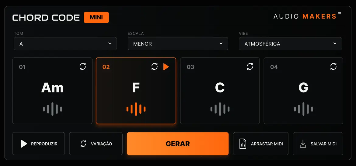 Interface do plugin CHORD CODE MINI